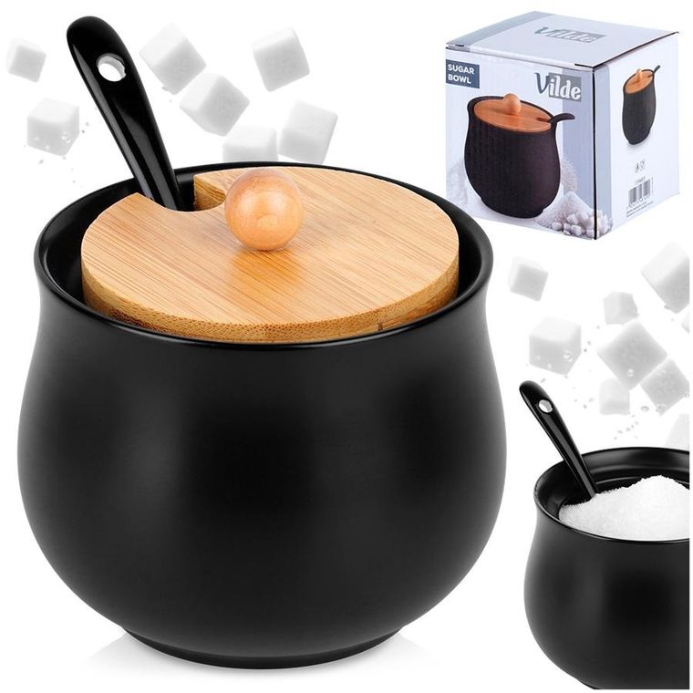 Vilde, cukierniczka ceramiczna, czarna