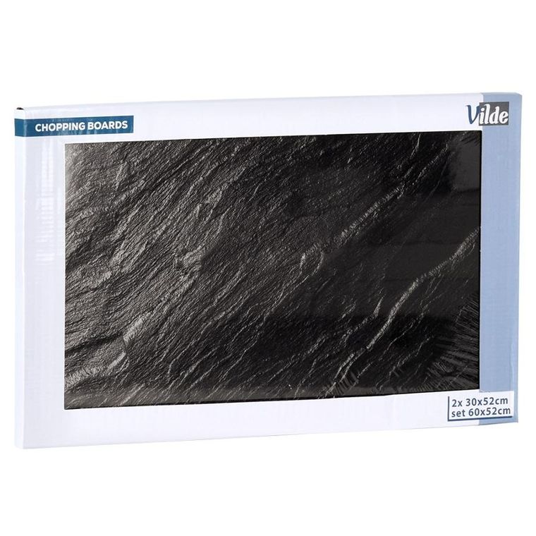Vilde, deska do krojenia i osłona kuchenki, szklana, 60-52 cm, 2 szt.