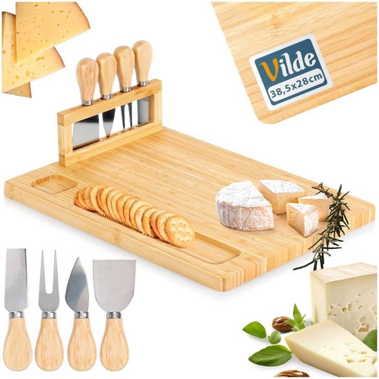 Vilde, deska do serów z nożami, bambusowa, 5 elementów