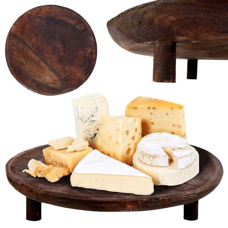 Vilde, deska drewniana, taca do serwowania, na nóżkach, 30 cm