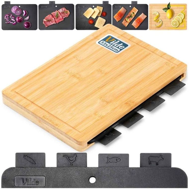 Vilde, deski do krojenia ze stojakiem, 5 elementów
