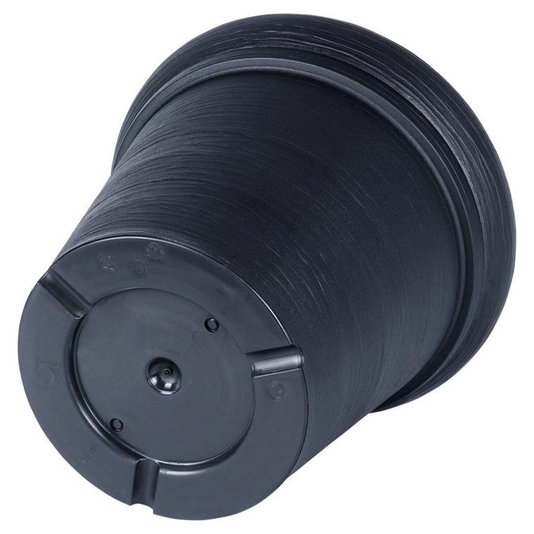 Vilde, doniczka ogrodowa plastikowa, okrągła, czarna, 38-34 cm