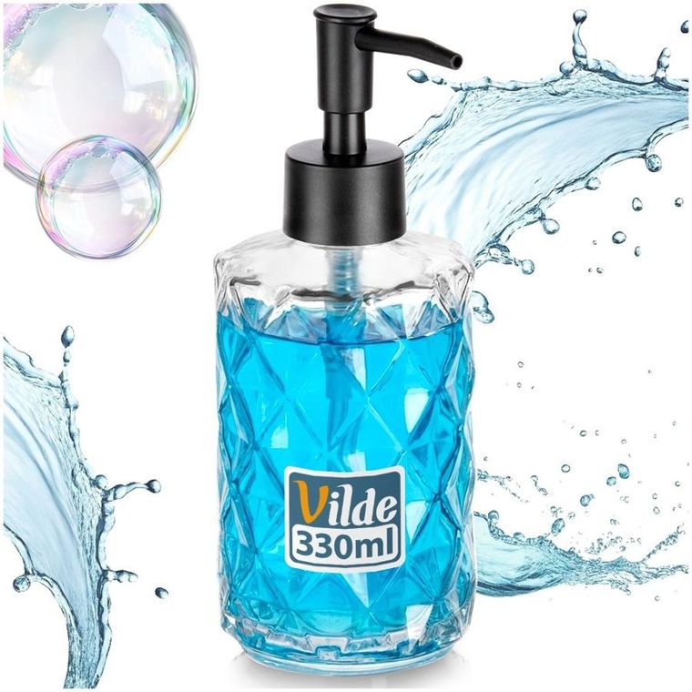 Vilde, dozownik do mydła, szklany, 330 ml