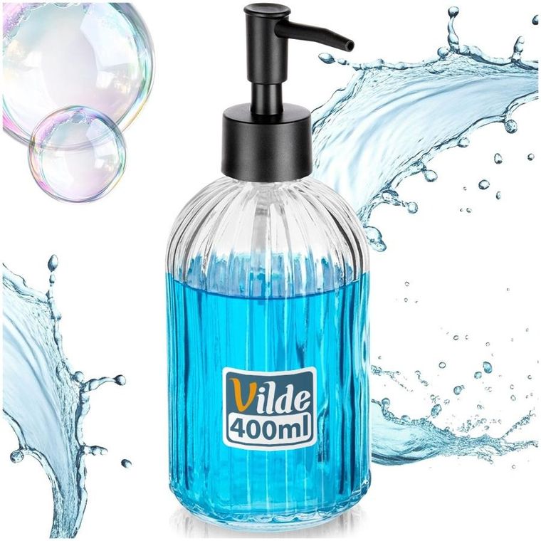 Vilde, dozownik do mydła, szklany, 400 ml