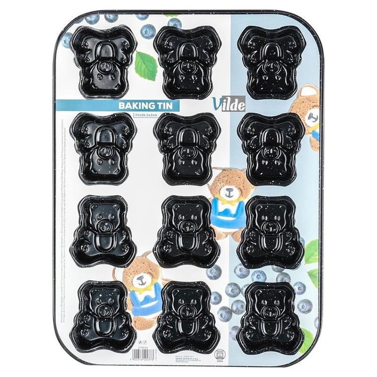 Vilde, forma do ciastek, granitowa, misie, 35-26,5 cm