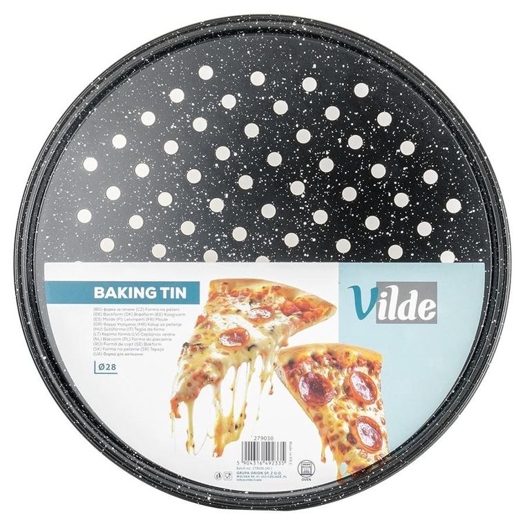 Vilde, forma do pizzy, granitowa, perforowana, 28 cm