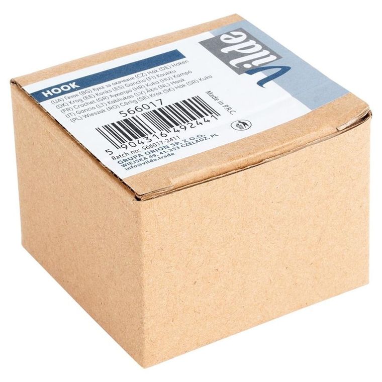 Vilde, haczyk, wieszak samoprzylepny, drewniany, metalowy, czarny, 5-3,5 cm