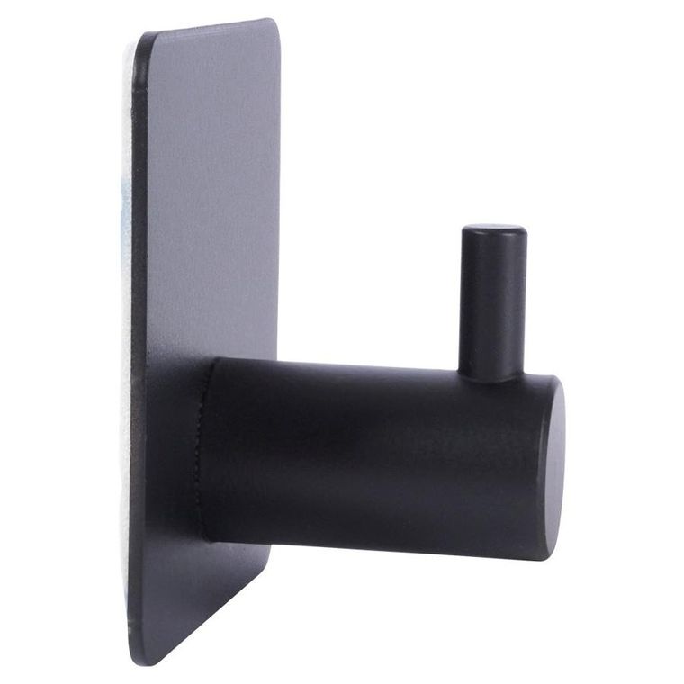 Vilde, haczyk wieszak samoprzylepny, stalowy, czarny, 4 szt.