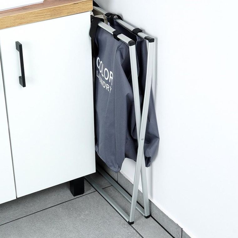 Vilde, kosz na pranie, składany, trzykomorowy, 105l