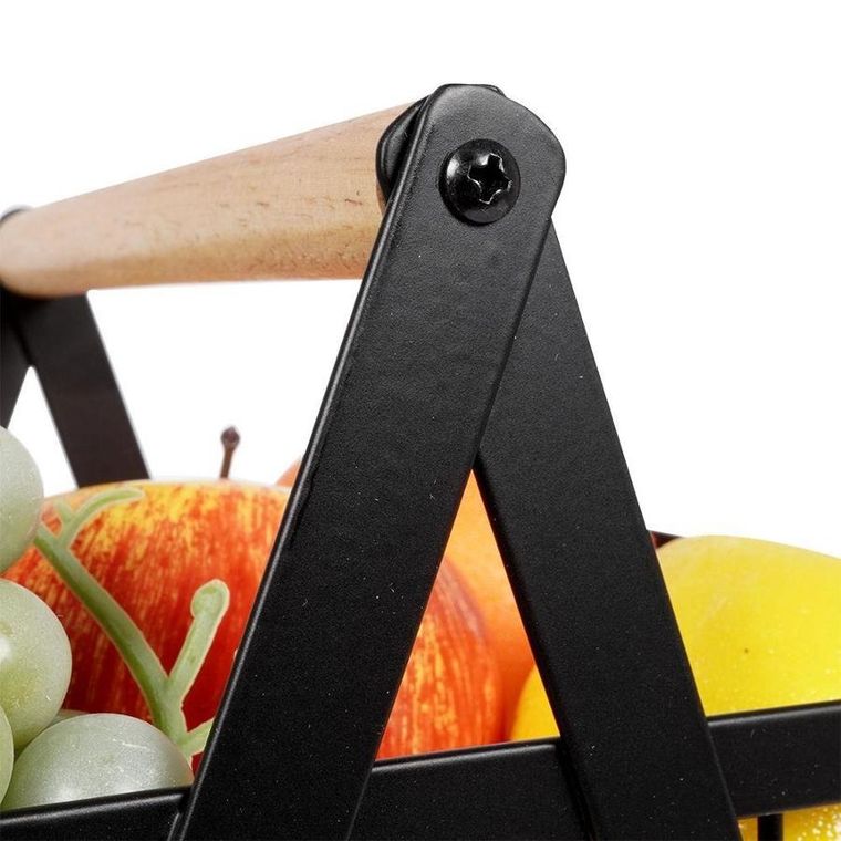 Vilde, koszyk dwupoziomowy, metalowy, czarny loft, 27-17,5-29 cm