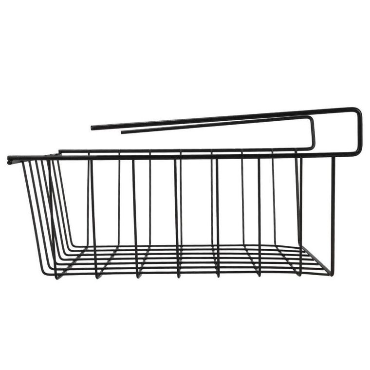 Vilde, koszyk podwieszany pod półkę, czarny metalowy loft, 27,5 cm