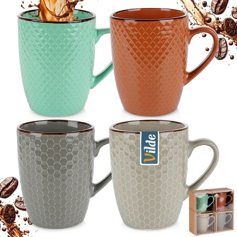 Vilde, kubki ceramiczne, 400 ml, 4 szt.