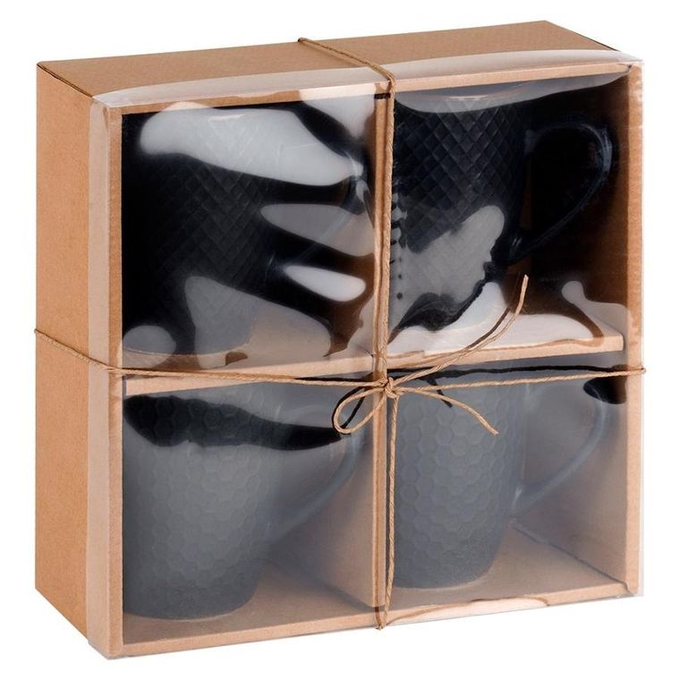 Vilde, kubki ceramiczne, czarne, 400 ml, 4 szt.