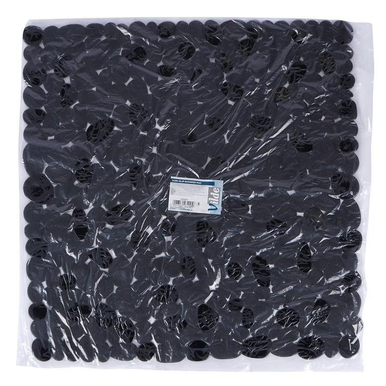 Vilde, mata antypoślizgowa pod prysznic, czarna, 51-51 cm