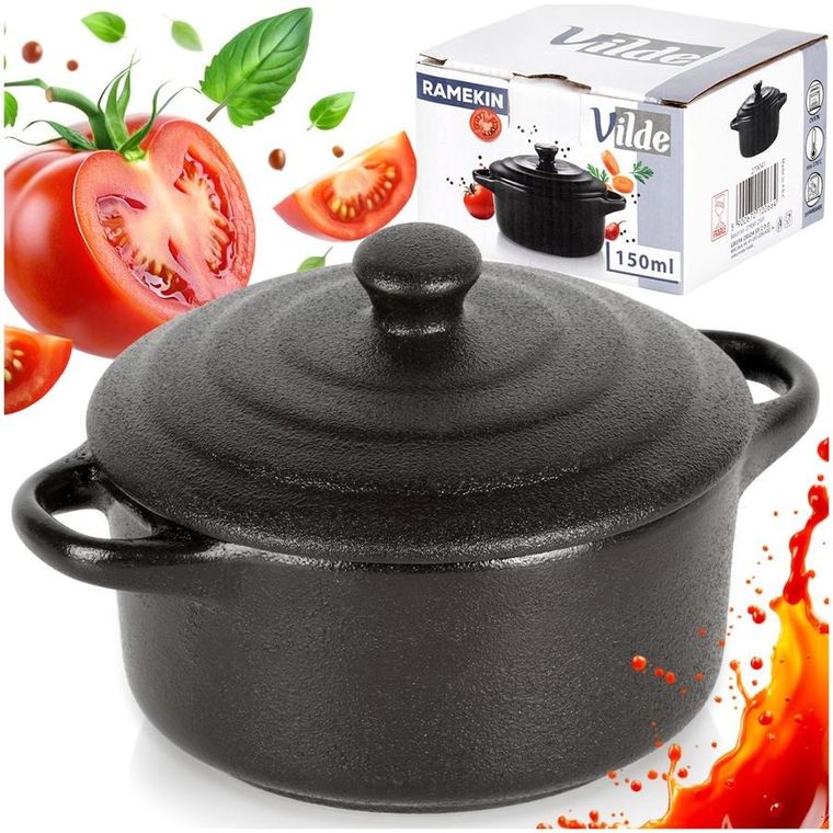 Vilde, miseczka do zapiekania, porcelanowa z pokrywką, 150 ml