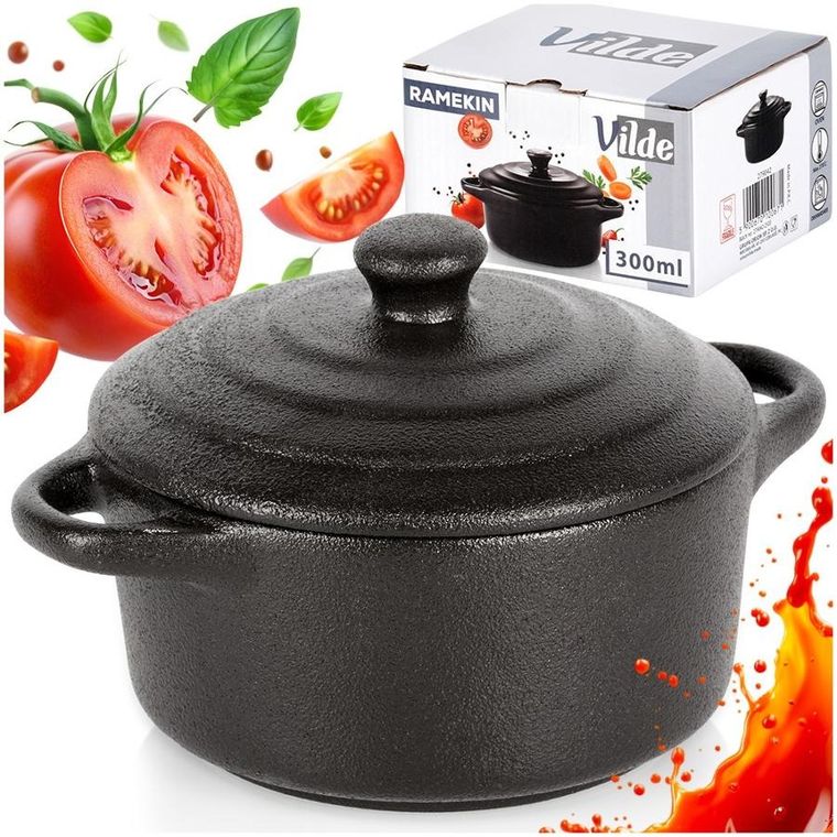 Vilde, miseczka do zapiekania, porcelanowa z pokrywką, 300 ml