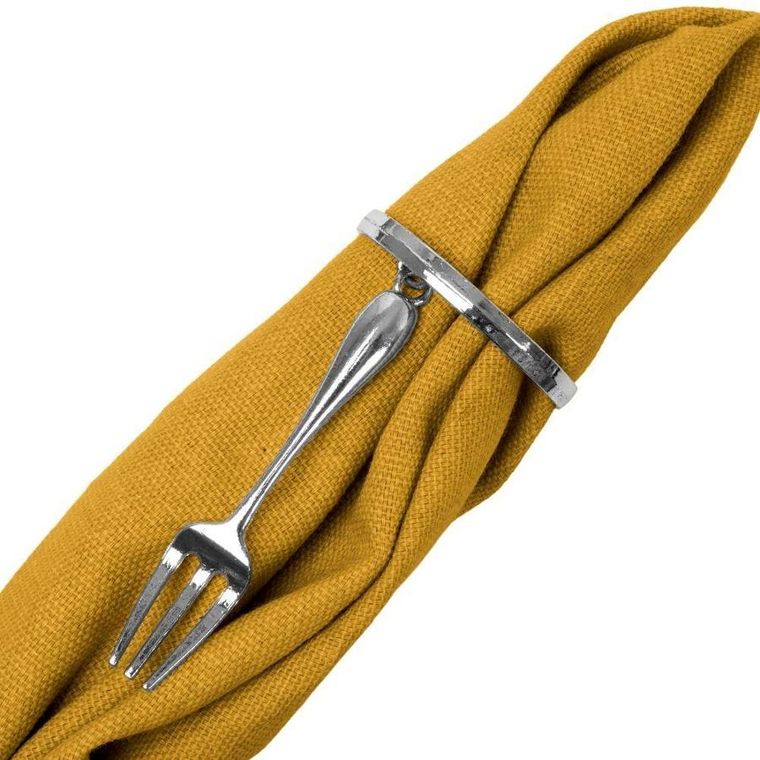 Vilde, obrączki na serwetki metalowe srebrne sztućce, 4 szt.