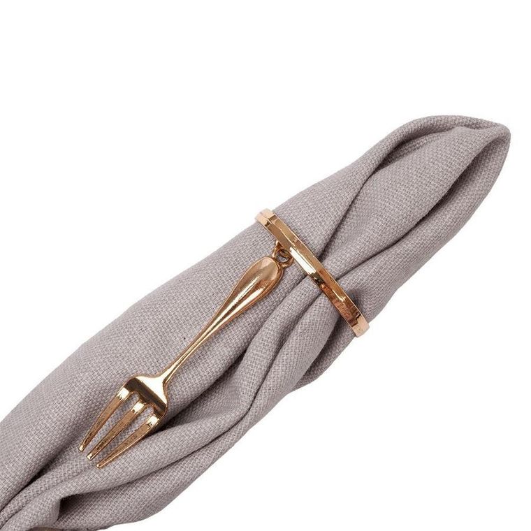 Vilde, obrączki na serwetki, metalowe złote sztućce, 4 szt.