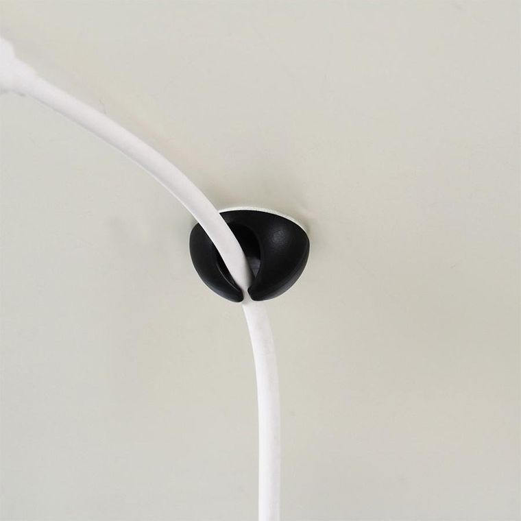 Vilde, organizer na kable pod blat biurka, metalowy czarny