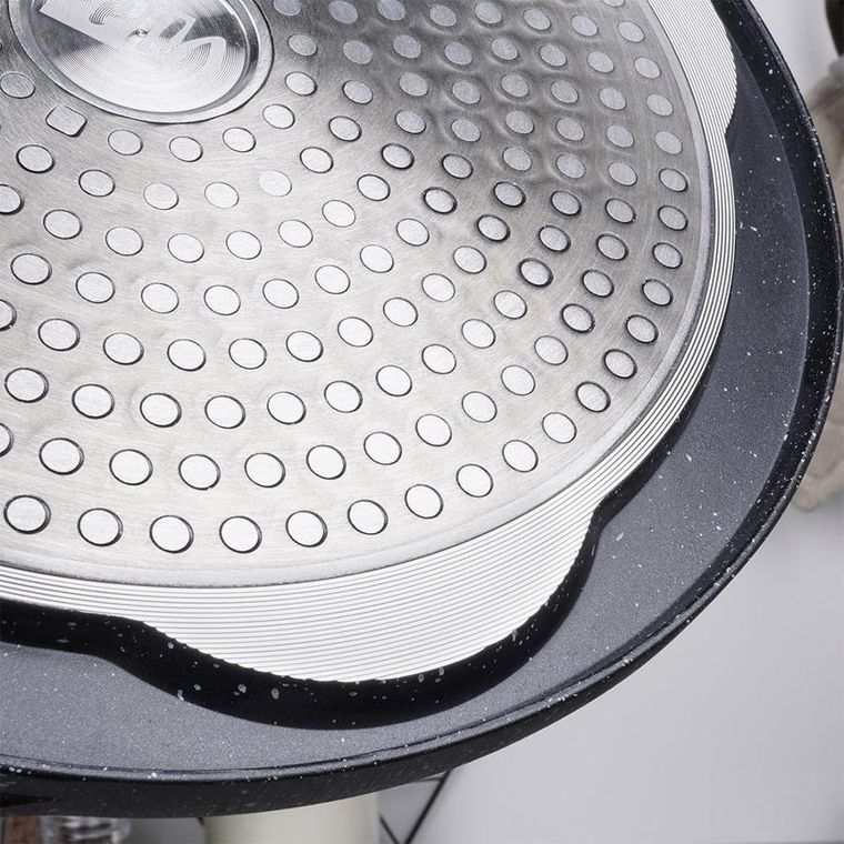 Vilde, patelnia do jajek granitowa, 4 otwory, Black&Wood, 26 cm