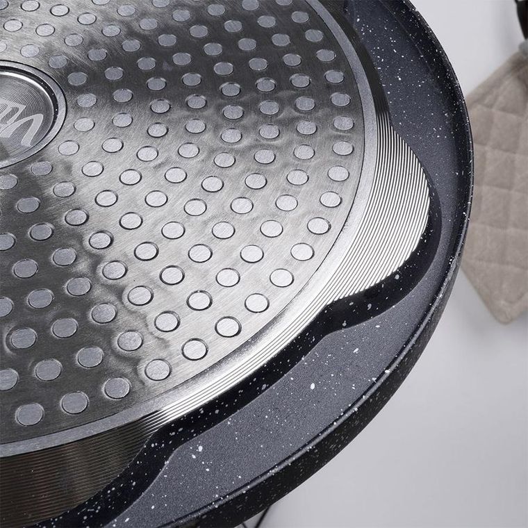 Vilde, patelnia do jajek, granitowa, 7 otworów, Black&Wood, 26 cm