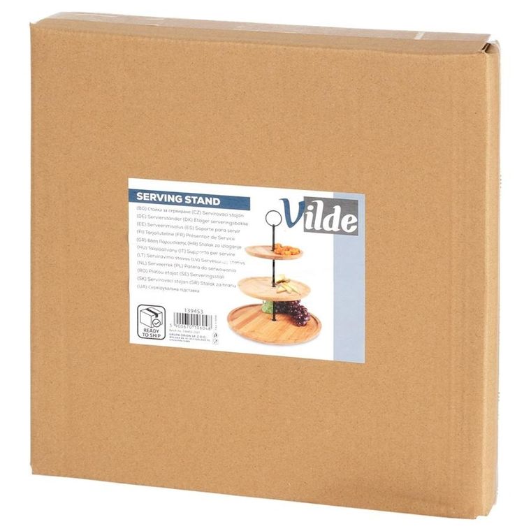 Vilde, patera bambusowa, 3-piętrowa, 34 cm