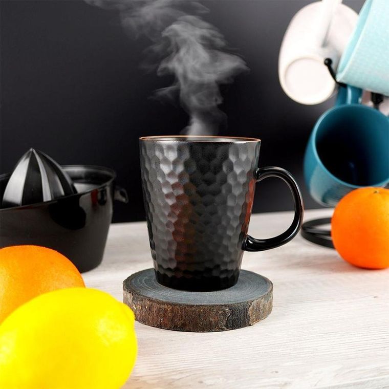 Vilde, plaster drewna z korą, podstawka pod kubek, szary, 4 szt.