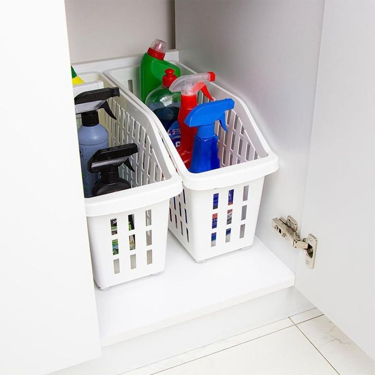 Vilde, pojemnik do przechowywania, na kółkach biały wąski, 13l