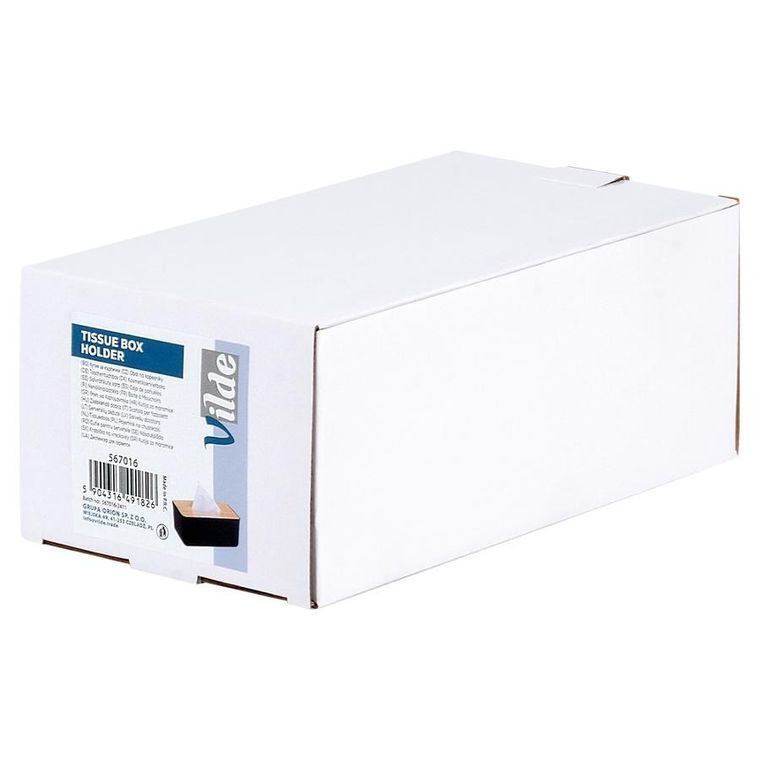 Vilde, pojemnik na chusteczki, czarny, 24-13-9,5 cm