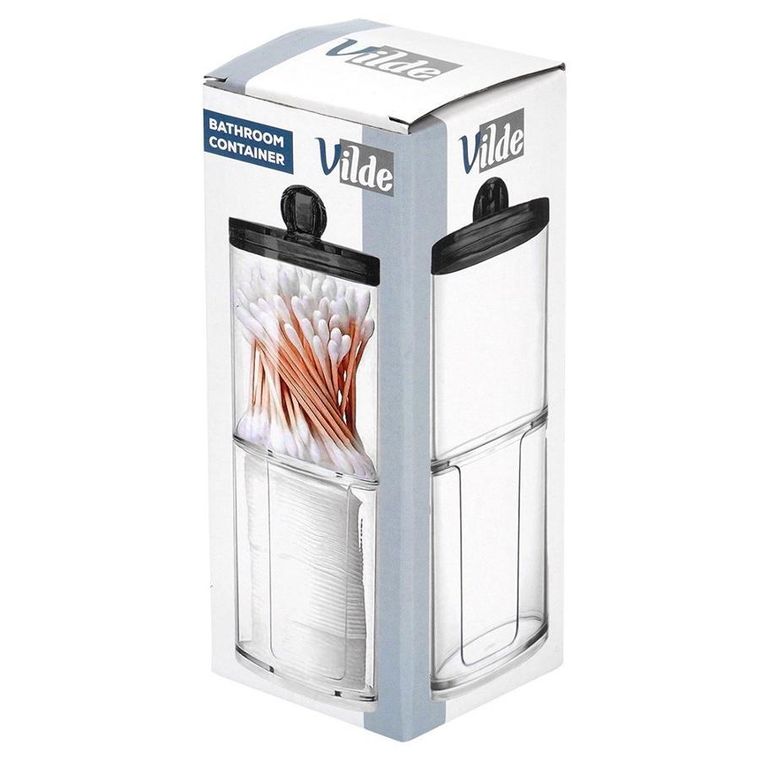 Vilde, pojemnik na patyczki i płatki kosmetyczne, dwupoziomowy