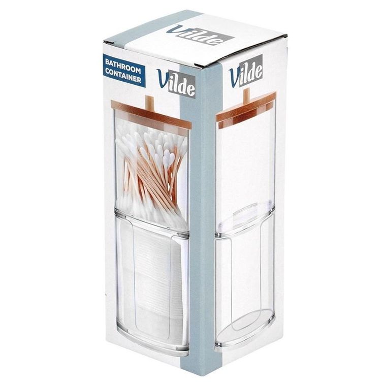 Vilde, pojemnik na patyczki i płatki kosmetyczne, dwupoziomowy