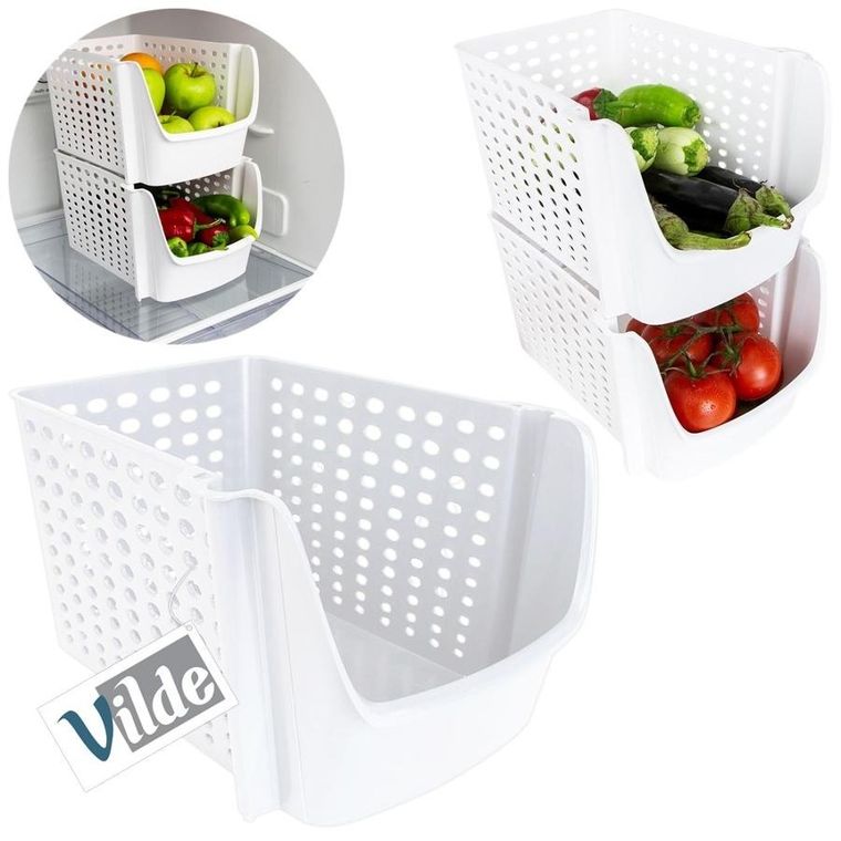 Vilde, pojemnik na warzywa i owoce, biały, 29-21-16 cm