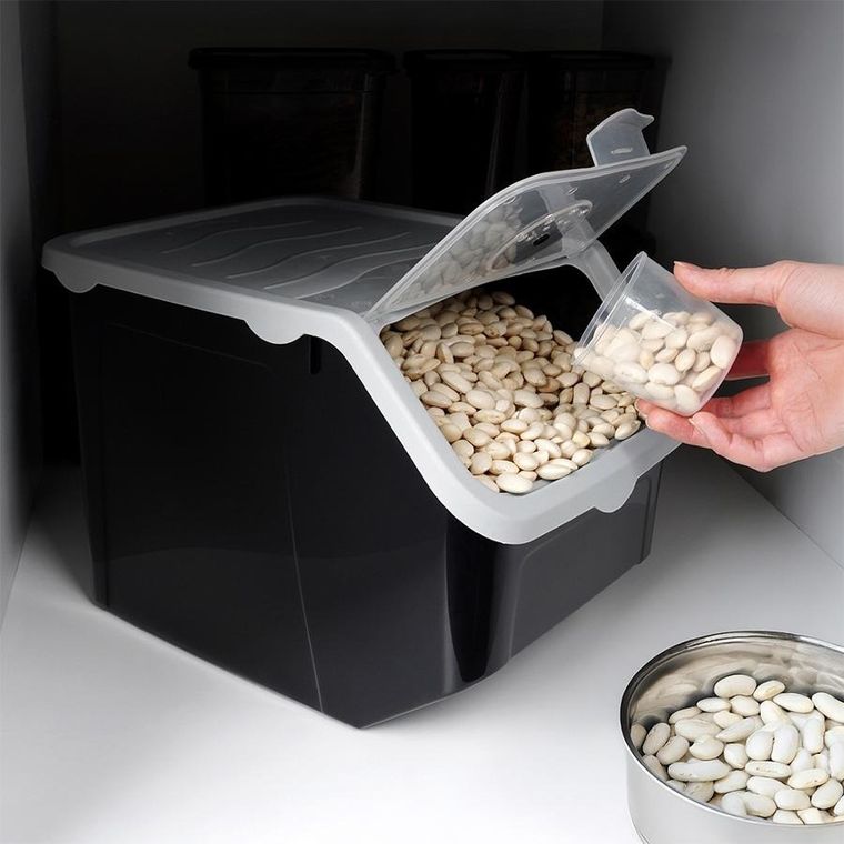 Vilde, pojemnik na warzywa i owoce z pokrywką, czarny, 12 l