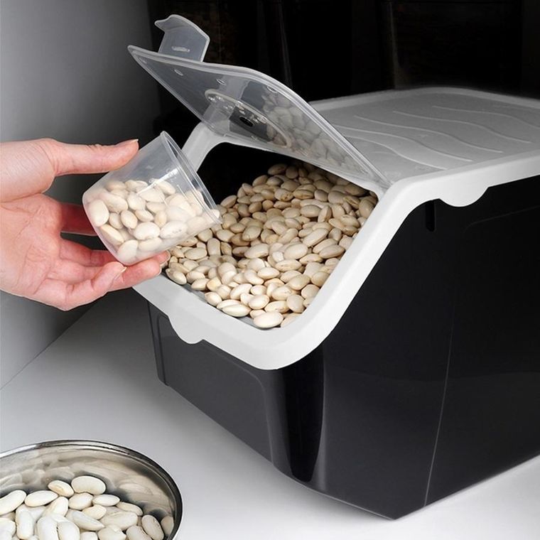 Vilde, pojemnik na warzywa i owoce, z pokrywką, czarny, 12 l