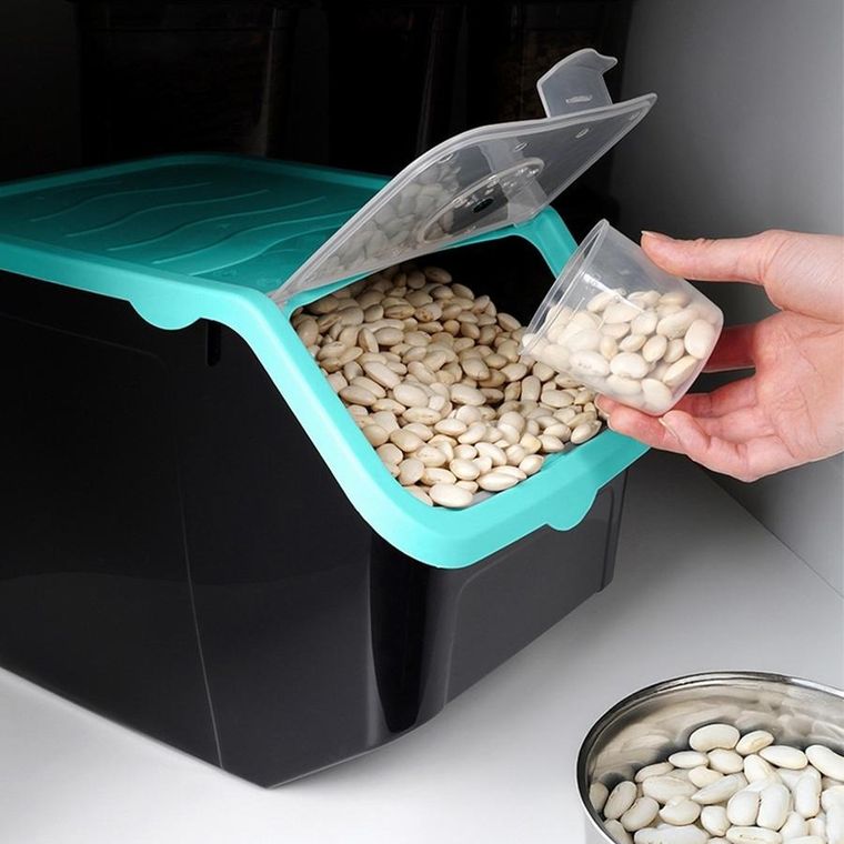 Vilde, pojemnik na warzywa i owoce, z pokrywką, czarny, 12 l