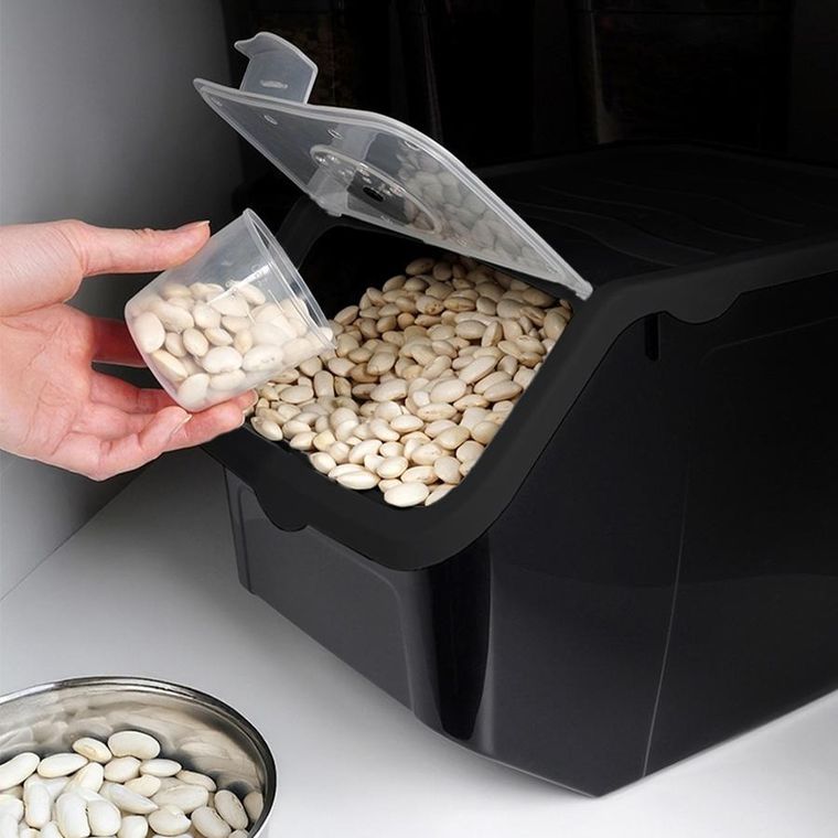 Vilde, pojemnik na warzywa i owoce, z pokrywką, czarny, 12 l