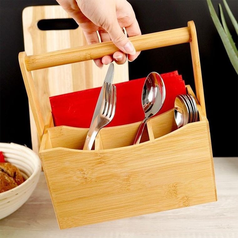 Vilde, pojemnik z 4 przegródkami, drewniany