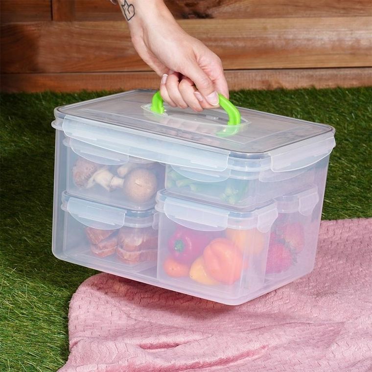 Vilde, pojemniki na żywność z pokrywką i uszczelką, 7 szt.