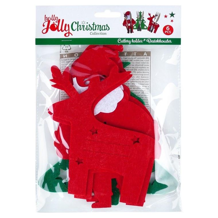 Vilde, pokrowiec etui na sztućce, świąteczny, 6 szt.