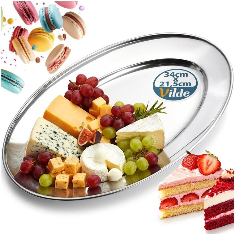 Vilde, półmisek stalowy, owalny, 34-21,5 cm