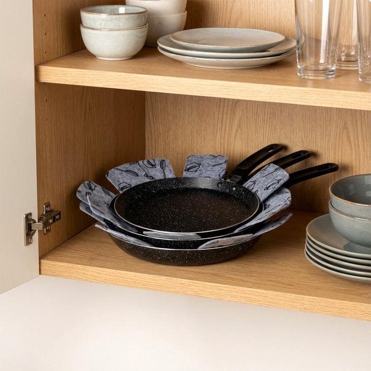 Vilde, przekładki ochronne do patelni, filcowe, 38 cm, 3 szt.