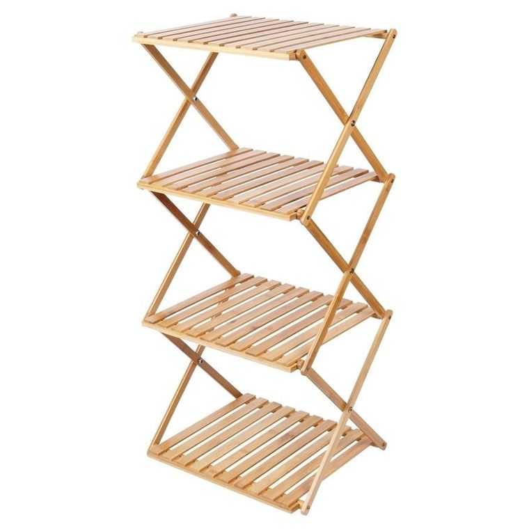 Vilde, regał bambusowy składany, 40-33.5-93.5 cm