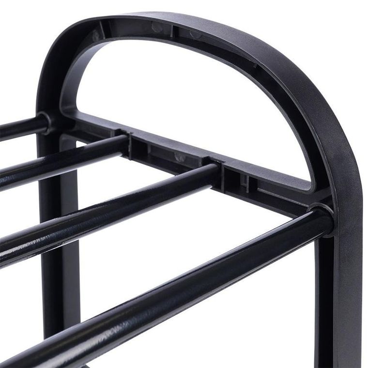 Vilde, regał na buty metalowy, czarny, 4-poziomowy, 49.5-18.5-56.5 cm