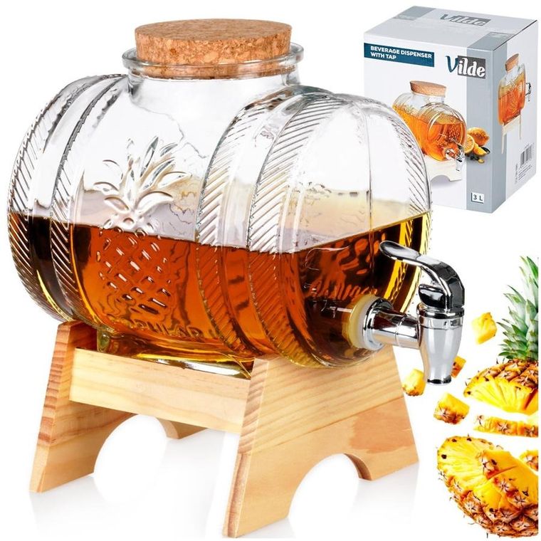 Vilde, słój do napojów z kranikiem i stojakiem, 3l
