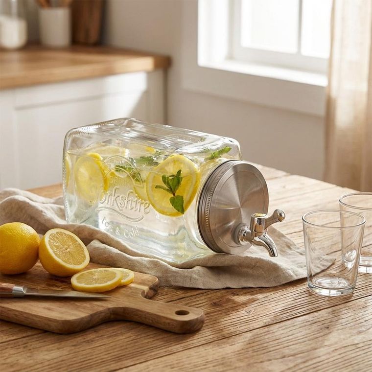 Vilde, słój do napojów z kranikiem, szklany, do lodówki, 3,3l