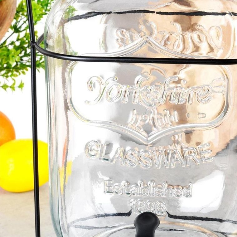 Vilde, słój szklany do napojów z kranikiem i stojakiem, 5,5l