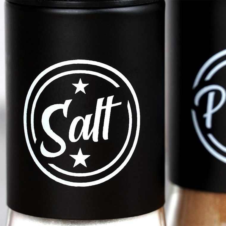 Vilde, solniczka i pieprzniczka, szklana, czarna, 2 szt.