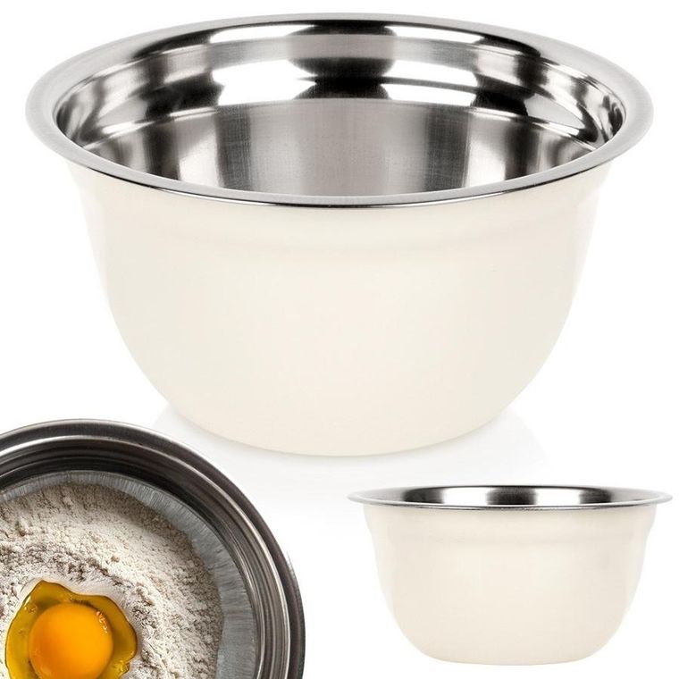 Vilde, stalowa miska kuchenna, biała, 14,5 cm, 700 ml