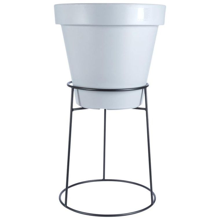 Vilde, stojak na doniczkę, metalowy czarny, dwustronny, 45-53cm