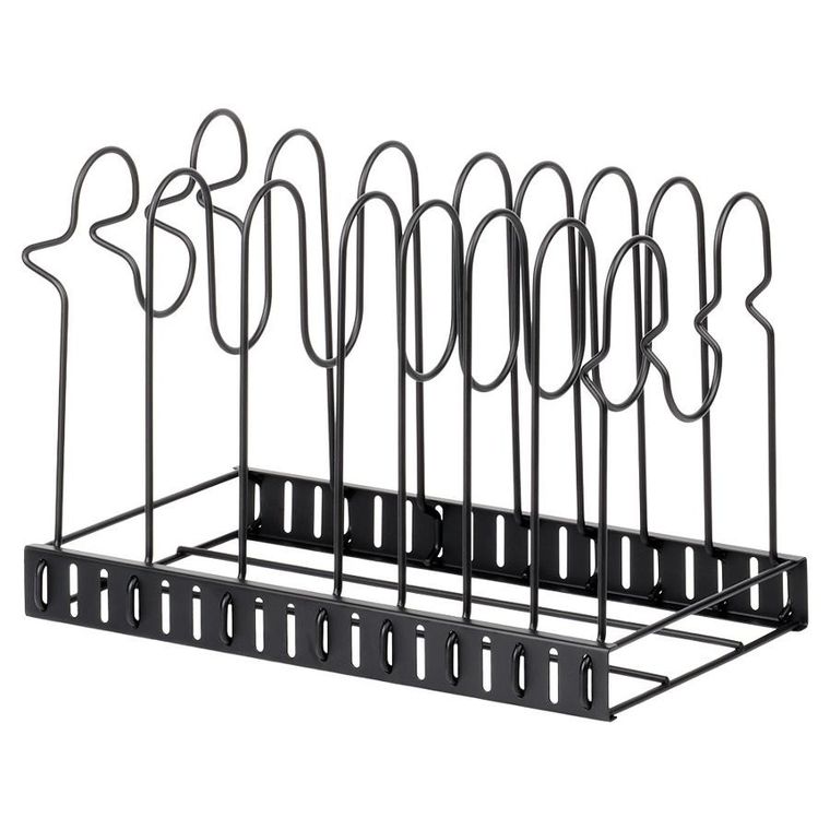 Vilde, stojak na garnki, patelnie i pokrywki, metalowy, czarny